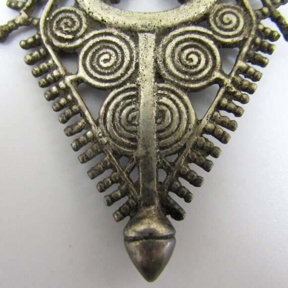 Matched Pair Antique Kavuta Fertility Silver Earrings from Timor